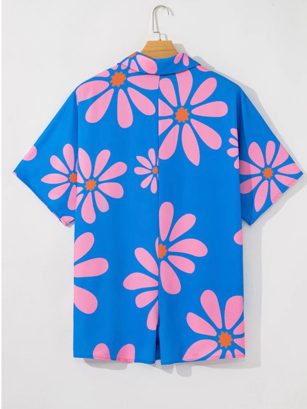 NEW Blue “Flower Power” Romper/Shorts with Pink Daisies - Picture 14 of 16